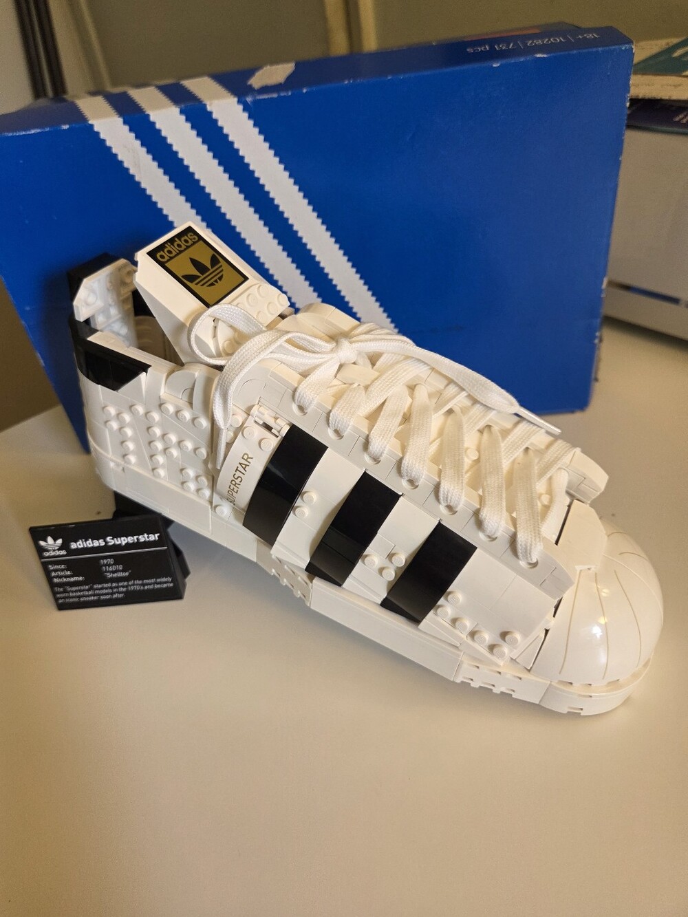 LEGO adidas White & Black Superstar Shoe